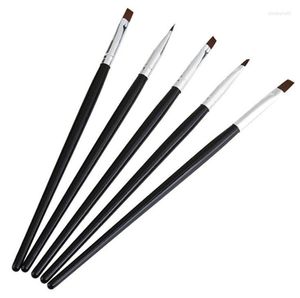 Nagelkitssatser 200Set som säljer 5st/set Acrylic UV Gel Salon Pen Flat Brush Kit Doting Tool SN110