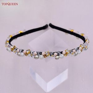 Hair Clips Barrettes Topqueen SA06 Fashion Sweet Romantic Girl Exquisite Accessories Crystal Pearl Opal Wedding Band