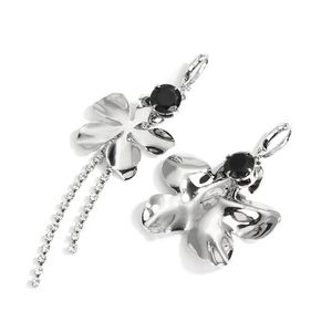 Studörhängen aensoa 2023 Trendig silverfärgblommor Lång Tassel örhänge Korea Fashion Jewelry for Women Luxury Party Girl ovanlig