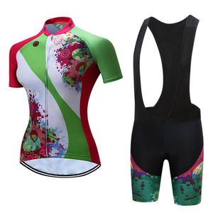 Tävlingssatser 2023 mode Summer cykelkläder Kvinnor cykeltröja Set Bib Gel Kit MTB Shorts Female Road Cykelkläder Uniform Suit Dress