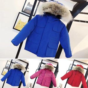 Designer infantil Down Coat Jacket Winter Jacket menina menina de roupas de roupas de beb￪ com distintivo de quentes grossos casacos infantis parkas moda cl￡ssico 2024