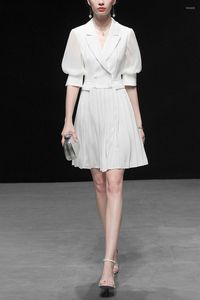 Sukienki imprezowe Arlenesain niestandardowe 2023 Projekt Biały szczupły garnitur plisowany sukienka w talii