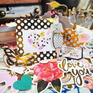 Gift Wrap Panalisacraft Girl Flower Foil Paper Cardstock Die Cut Stickers For DIY Scrapbooking/po Decoration Card Making Crafts