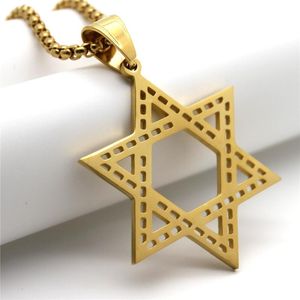 Kolye Kolyeleri Magen David İsrail Kolye Yıldızı Kadın Paslanmaz Çelik Judaica Altın Renk Je Erkek Mücevher Dropship yjm005Pendent