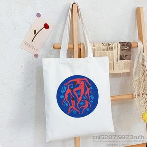 Borse per la spesa Summer Fashion Matisse Cartoon Art Canvas Bag Divertimento Grande capacità Ulzzang Ins Spalla casual vintage da donna