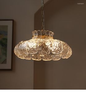 Lâmpadas pendentes retro derretimento de gelo vidro francês Villa Restaurante American Living Room Bedroom Lights Chandelier