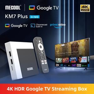 グローバルアンドロイドテレビボックスKM7プラスアンドロイド11 Netflix 4K Google TV 2GB DDR4 16GB ROM100M LANインターネットS905Y4ホームメディアプレーヤー