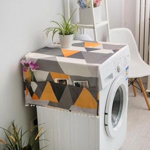 Table Cloth Nordic Geometry Multi-purpose Towel Washing Machine Bedside Refrigerator Cover Fabric Dust