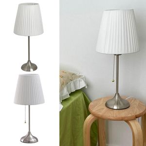 Table Lamps Pleated Metal Base Decor For Living Room Bedroom House Bedside Nightstand Home Office Family Lights