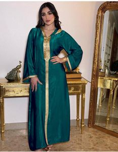 Ethnic Clothing Wholesale Dubai Abaya Jalabiya Hooded Long Skirt Sleeve Islamic Muslim Women Moroccan Kaftan Arab Turkish Robe Champagne Wh
