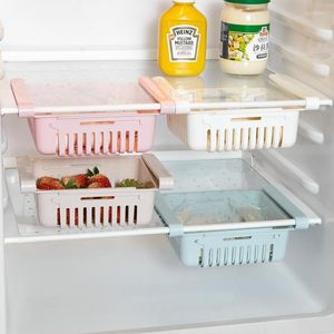 Storage Boxes Kitchen Retractable Food Basket Refrigerator Fresh-Keeping Drawer Container Multifunctional Household Organizer