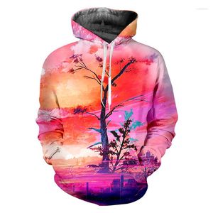 Męskie bluzy z kapturem UE/US Tree 3d Men Blushirts Unisex Fashion Pullover Streetwear Casual Tracksuit Coats