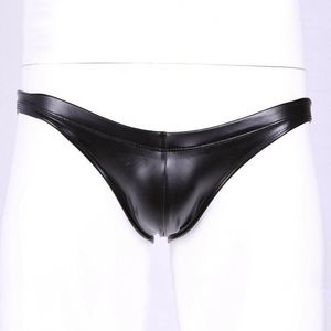 Mutande Slip Uomo Bikini Stretto Stretch PU Pelle Perizoma Bulge Pouch G-String U Convex Slip Hombre Biancheria intimaMutande