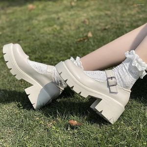 Klädskor för kvinnor loafers damer tjock sula slip på lägenheter creepers läderplattform casual spänne sko SZ-1-078