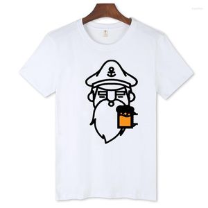 Herr t-skjortor Captain Beer Design Summer Cotton T-shirt Män med kort ärm T-shirt i mjuka tees