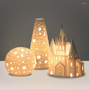 Bordslampor Creative Ceramic Decorative Lamp Modern Art Minimalist för sovrummet Bedside Lighting Liten Night Light