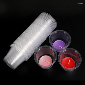 Storage Boxes 50pcs! Disposable Thickening Plastic Romantic Windproof Flowers Candle Cup For Wedding Valentine's Day Party Decoration