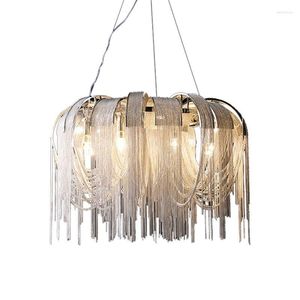 Chandeliers Modern Light Luxury Round Dining Room Living Chain Chandelier Shop Creative El Engineering Hanging Lights LED