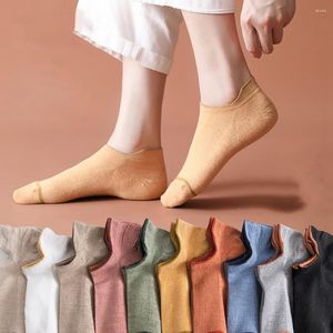 Kadınlar SOCKS Nefes alabilen mektup erkekler ter emme teknesi düz renkli pamuk spor salonları