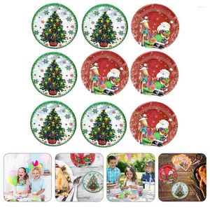 Plates 1 Set 20Pcs Christmas Disposable Paper Party Decorations (Assorted Color)