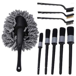 Car Washer Wheel Dusting Brush Wet Dry Use Detailing Brushes Kit For Auto Interior Exterior Wheels Air Vent