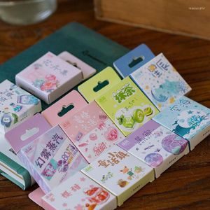 Hediye sargısı 50pcs/kutu dekorasyon scrapbooking etiketi güzel sevimli çok amaçlı günlük kendi kendine yapışkan mini çıkartma okul ofis kırtasiye