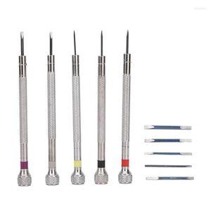 Watch Repair Kits Tools Parts 5pcs Screwdrivers Spring Steel Slot Repairing For Watchmaker 0.8/1.0/1.2/1.4/1.6mm