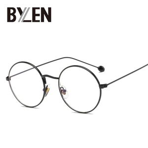 Sunglasses Frames Round Glasses Women Retro Alloy Nerd Optical Eyeglasses Anti Fatigue Radiation Resistant Plain Mirror Fashion