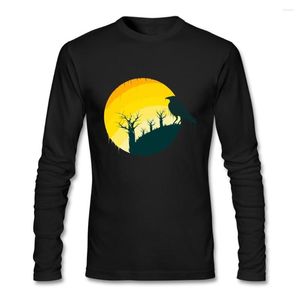 Мужские футболки T Рубашки винтажная птица в Sunset футболки для мужчин в продаже o Nece Custom Cotlon с длинным рукавом с длинным рубашкой большой рубашка евро стандартное качество