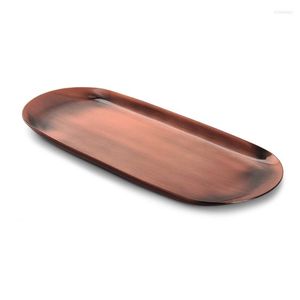 Plates Stainless Steel Oval Tray 23X9.5x1cm Multi-color Metal Serving For Candle Tool Bathroom Kitchen SCIE999