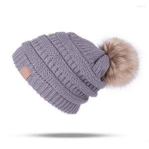 Berets Marke Winter Gestrickte Mützen Hüte Frauen Dicke Warme Skullies Hut Pom Weibliche Stricken Brief Bonnet Caps Herbst Outdoor Reiten sets