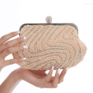 Evening Bags Fashion Full Pearl Rhinestone Clutches Ladies Luxury Female Elegant Small Handbags Party Pouch Purse