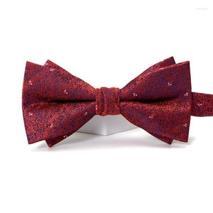 BOW TIES DESIGNERS Brand Top Quality Tie for Men Red Party Wedding Butterfly Fashion Fashion Casual Double Cayer Bowtie Box Box Smal22