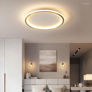 Ceiling Lights Ultra-thin LED Lamp Modern Minimalist Light Luxury Room Bedroom Creative Round Balcony Copper Study