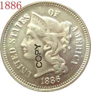 1886 EUA tr￪s centavos de c￳pias de n￭quel artesanato de metal