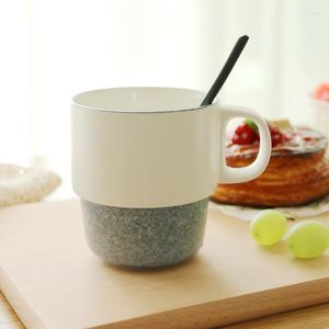 Tazas nieve esmaltada café pareja amantes regalo con asa cerámica desayuno leche té tazas breve blanco gris porcelana taza taza