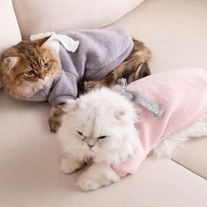 Köpek Giyim Sonbahar Kış Sıcak Kedi Giysileri Sevimli Tatlı Evcil Örme Kazak Küçük Kediler Yavru Keden Ceket Evcil Hayvan Giyim Malzemeleri