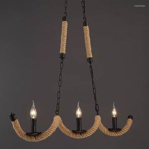 Pendellampor American Rope Lights Fixture Loft Vintage Hanging Lumtaire Lustres Kök matsal Industriell belysning