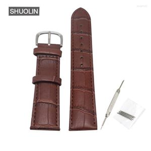 Watch Bands Watchband 20mm/22mm Ture Leather Band Straps 12mm 14mm 16mm 18mm 20MM 22MM Women Men Strap 18 Watchbands J014-BRO Deli22