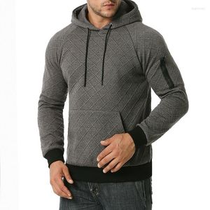 Herren Hoodies Herbst Karo Hoodie Für Männer Polyester Rundhals Schwarz Weiß Kleidung Lose Übergroße Langarm Casual Sport Top