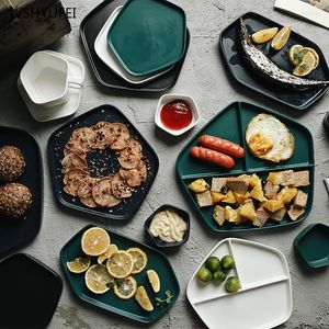 Plates 1pcs European-style Dinner Plate Macaron Color Service Disc Cake Western-style Steak Kitchen Board