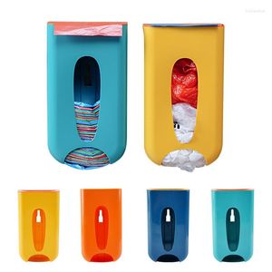 Storage Boxes Home Garbage Bag Box Kitchen Plastic Rack Wall Hanging Shopping Carrier Bags Dispenser Accessorie