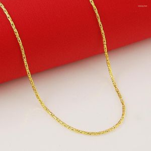 Choker Chokers 24k Real Gold Necklace Plating 2mm Rat Tail Chain Women's Wedding Födelsedagspresent Sidn22