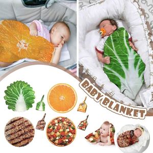Blankets Baby Swaddle Wrap Born Simulation Cabbage Flannel Blanket Sleeping