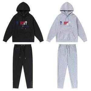 Men's Clothing Men's Tracksuits, European and American street fashion brand towel embroidered letters INS men's and women's loose sports casual suit, plush style