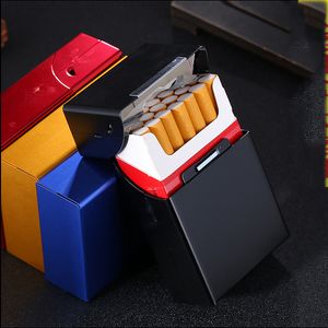 Metal Cigarette Case Automatic Flip Aluminum Alloy Cigarette Storage Box Large Capacity Magnetic Cigarettes Case