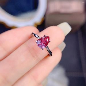 Küme halkaları Alexandrite Ring Renk Değişim Taş 925 STERLING Gümüş Solitaire