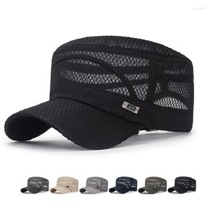 Berets военная шляпа для мужчин летние дышащие сетчатые армия Snapback Flat Hats Cadet Roof Cap Casual Dad Caps Womenberets Pros22