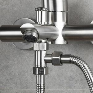 Kökskranar rostfritt stål avledningsventil t-form 3 montering för anslutning av vinkelslang kran dusch g1/2 tum trådanslutning