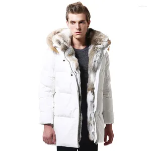 Men's Down Fashion Men And WoMen Leisure Jacket Winter Thick Hood Detached Warm Waterproof Big Raccoon Fur Collar